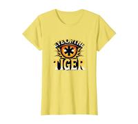 Eye of The Tiger: Fierce Feline Spirit T-Shirt, Women, Lemon, XL