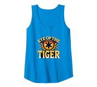 Eye of The Tiger: Fierce Feline Spirit Tank Top, Women, Sapphire, L