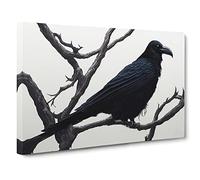 Eye Opening Raven Bird Canvas Wall Art Print 30x20 Inch