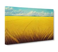 Eye Opening Wheat Field Canvas Print | Gallery Wrapped 30mm Frame Wall Art | 30x20 inches | Ready to Hang | Contemporary Landscape Picture | Living Room Bedroom Lounge Office