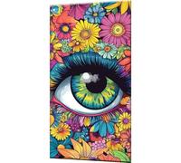 Eye Paint by Numbers for Adults, Paint by Numbers Flower, Digital Painting for Adults Beginners with 3 Brushes and Acrylic Paints, DIY Oil Painting Craft Art for Home Wall Decor 16x32 Inch w0-1409