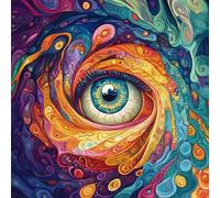 Eye Paint by Numbers for Children Art Paint by Number Canvas 60X60CM, DIY Acrylic Oil Paintngs Adults Beginners Art Craft Kits with 3 Brushes and Acrylic Pigment, Home Room Decor, Gifts for Women