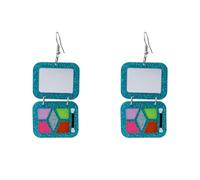 Eye Palette Shape Dangle Earrings Ear Pendant Fashion Statement Ear Jewelry Drop Earrings Resin For Girl Eyeshadow Palette Earrings
