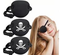 Eye Patch, 4Pcs Eye Patches for Adults Aand Kids, Adjustable Pirate Eye Patch, Medical Eye Patch, Eye Patch Medical for Amblyopia Lazy Eye Patches, Cosplay Pirate Costume