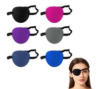 Eye Patches for Adults 6 Pcs, 3D Concave Design Pirate Medical Eye Patch for Left or Right Eyes Soft Adjustable Eyepatch for Lazy Eye Amblyopia Strabismus or After Surgery (Six Colors)