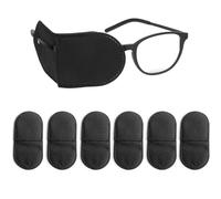 Eye Patches for Glasses - 6pcs Non-Woven Fabric Large Size Eye Patch,Eyepatch for Glasses Treat Lazy Eye Amblyopia Strabismus for Left & Right Eyes,Professional Medical Eye Patches (black)