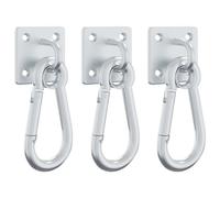 Eye Plates & Snap Hooks Staple Hook Loop 3 pcs 360° Rotate Silver Steel vidaXL