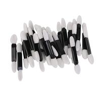 Eye Shadow Applicators Disposable Double Ended Sponge 50pcs Dual Sided Eyeshadow Brush Sponge Tipped Oval Makeup Applicator Eye Shadow Sticks Black Handle