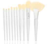 Eye Shadow Brush Set with Long Handle, Plastic Fiber Makeup Tools | White Finish, Comfortable Grip and Easy Cleaning, Simple Storage for Women