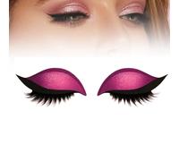 Eye Shadow Eyelash Patch, 2-In-1 Reusable Eye Makeup Stickers, A Pair Lazy Colorful Beauty Fashion Eyelid Line Sticker, With False Lashes & Shadow, Makeups Stencils Sticker For All Eyeshapes (Pink)