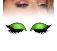 Eye Shadow Eyelash Patch, 2-In-1 Reusable Eye Makeup Stickers, A Pair Lazy Colorful Beauty Fashion Eyelid Line Sticker, With False Lashes & Shadow, Makeups Stencils Sticker For All Eyeshapes (Green)