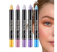 Eye Shadow Pencil Set, 5-Piece Shimmer Eye Shadows Pencil Set, 11.7cm/4.65 Inches Glittery and Shimmering Effects: Long Waterproof Matte Cream, Glittery Makeup Stick for Beauty
