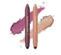 Eye Shadow Stick Set, Dual-Ended Purple And Rose Gold Crayons, 2 x 2 g | Crayon Tips For Direct Colour Application, Rounded Black Sponge Ends For Blending, Suited To Everyday And Evening Eye Looks