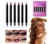 Eye Shadow Sticks - Shimmer Eye Shadow Pencil 6 Colors,Shimmer Eyeshadow Eye Bags Pencil, Smudge-proof Brightener Stick Women
