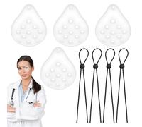 Eye Shield After Cataract Surgery, 4 Pcs Breathable Eye Shield, Transparent Eyes Protection with Adjustable Strap, Plastic 9 Hole Eyes Patches for Adults Medical for Surgery Covering After Surgeries