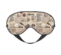 Eye Sleep Mask for Women Men - Abstract Coffee with Letters Adjustable Buckle Travel Eye Masks for Sleep Mask Blackout, Soft Sleeping Mask for Women Men, Funny Blindfolds for Party Games
