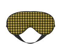 Eye Sleep Mask for Women Men - Adjustable Buckle Classic Yellow Buffalo Plaid Print Travel Eye Masks for Sleep Mask Blackout, Comfy Sleeping Blindfolds for Women Men, Funny Blindfolds for Party Games