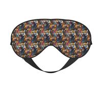 Eye Sleep Mask for Women Men - Adjustable Buckle Cool Tiger Graffiti Print Travel Eye Masks for Sleep Mask Blackout, Comfy Sleeping Blindfolds for Women Men, Funny Blindfolds for Party Games