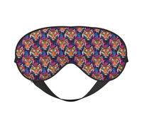 Eye Sleep Mask for Women Men - Adjustable Buckle Cool Tiger Pink Graffiti Print Travel Eye Masks for Sleep Mask Blackout, Comfy Sleeping Blindfolds for Women Men, Funny Blindfolds for Party Games