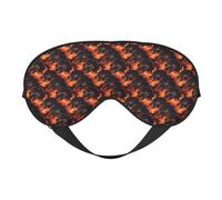 Eye Sleep Mask for Women Men - Adjustable Buckle Cool Wolf Red Flame Print Travel Eye Masks for Sleep Mask Blackout, Comfy Sleeping Blindfolds for Women Men, Funny Blindfolds for Party Games