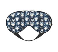 Eye Sleep Mask for Women Men - Adjustable Buckle Cute Blue Cat Print Travel Eye Masks for Sleep Mask Blackout, Comfy Sleeping Blindfolds for Women Men, Funny Blindfolds for Party Games