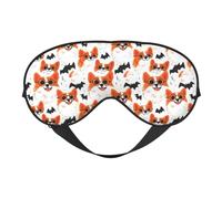 Eye Sleep Mask for Women Men - Adjustable Buckle Cute Dog Bat Print Travel Eye Masks for Sleep Mask Blackout, Comfy Sleeping Blindfolds for Women Men, Funny Blindfolds for Party Games