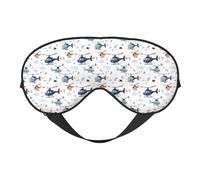 Eye Sleep Mask for Women Men - Adjustable Buckle Cute Helicopter Print Travel Eye Masks for Sleep Mask Blackout, Comfy Sleeping Blindfolds for Women Men, Funny Blindfolds for Party Games