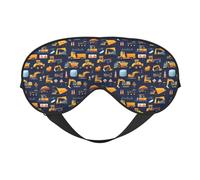 Eye Sleep Mask for Women Men - Adjustable Buckle Digger Roadblock Dozer Print Travel Eye Masks for Sleep Mask Blackout, Comfy Sleeping Blindfolds for Women Men, Funny Blindfolds for Party Games