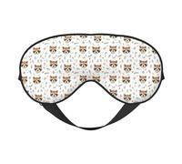 Eye Sleep Mask for Women Men - Adjustable Buckle Floral Raccoon Cute Print Travel Eye Masks for Sleep Mask Blackout, Comfy Sleeping Blindfolds for Women Men, Funny Blindfolds for Party Games