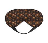 Eye Sleep Mask for Women Men - Adjustable Buckle Gold Tiger Dark Print Travel Eye Masks for Sleep Mask Blackout, Comfy Sleeping Blindfolds for Women Men, Funny Blindfolds for Party Games