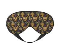 Eye Sleep Mask for Women Men - Adjustable Buckle Golden Masquerade Pattern Print Travel Eye Masks for Sleep Mask Blackout, Comfy Sleeping Blindfolds for Women Men, Funny Blindfolds for Party Games