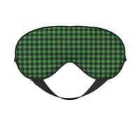 Eye Sleep Mask for Women Men - Adjustable Buckle Green Gingham Buffalo Plaid Print Travel Eye Masks for Sleep Mask Blackout, Comfy Sleeping Blindfolds for Women Men, Funny Blindfolds for Party Games