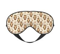 Eye Sleep Mask for Women Men - Adjustable Buckle Owl Moon Print Travel Eye Masks for Sleep Mask Blackout, Comfy Sleeping Blindfolds for Women Men, Funny Blindfolds for Party Games