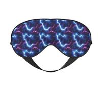 Eye Sleep Mask for Women Men - Adjustable Buckle Purple Blue Lightning Print Travel Eye Masks for Sleep Mask Blackout, Comfy Sleeping Blindfolds for Women Men, Funny Blindfolds for Party Games