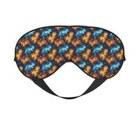 Eye Sleep Mask for Women Men - Adjustable Buckle Starry Sky Flame Tiger Print Travel Eye Masks for Sleep Mask Blackout, Comfy Sleeping Blindfolds for Women Men, Funny Blindfolds for Party Games