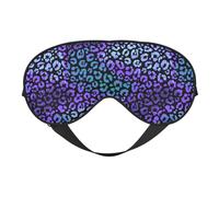 Eye Sleep Mask for Women Men - Adjustable Buckle Stripe Purple Leopard Print Travel Eye Masks for Sleep Mask Blackout, Comfy Sleeping Blindfolds for Women Men, Funny Blindfolds for Party Games