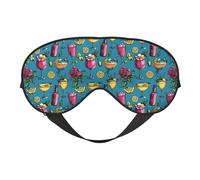 Eye Sleep Mask for Women Men - Adjustable Buckle Summer Juice Print Travel Eye Masks for Sleep Mask Blackout, Comfy Sleeping Blindfolds for Women Men, Funny Blindfolds for Party Games