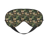 Eye Sleep Mask for Women Men - Adjustable Buckle Tropical Raccoon Print Travel Eye Masks for Sleep Mask Blackout, Comfy Sleeping Blindfolds for Women Men, Funny Blindfolds for Party Games