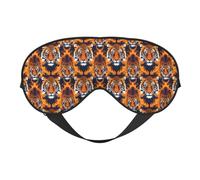 Eye Sleep Mask for Women Men - Adjustable Buckle Yellow Flame Tiger Head Print Travel Eye Masks for Sleep Mask Blackout, Comfy Sleeping Blindfolds for Women Men, Funny Blindfolds for Party Games