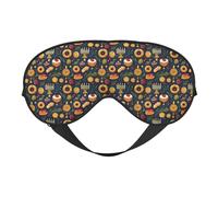 Eye Sleep Mask for Women Men - Adjustable Buckle Yellow Food Candles Print Travel Eye Masks for Sleep Mask Blackout, Comfy Sleeping Blindfolds for Women Men, Funny Blindfolds for Party Games