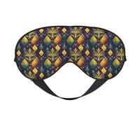 Eye Sleep Mask for Women Men - Adjustable Buckle Yellow Green Masquerade Print Travel Eye Masks for Sleep Mask Blackout, Comfy Sleeping Blindfolds for Women Men, Funny Blindfolds for Party Games