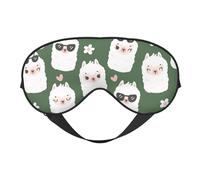 Eye Sleep Mask for Women Men - Alpaca Faces Adjustable Soft Buckle Travel Eye Masks for Sleep Mask Blackout, Sleeping Mask for Women Men, Funny Blindfolds for Party Games