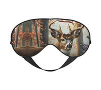 Eye Sleep Mask for Women Men - American Wildlife Deer Forest Adjustable Soft Buckle Travel Eye Masks for Sleep Mask Blackout, Sleeping Mask for Women Men, Funny Blindfolds for Party Games