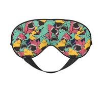 Eye Sleep Mask for Women Men - Angry Shark Pattern Adjustable Buckle Travel Eye Masks for Sleep Mask Blackout, Soft Sleeping Mask for Women Men, Funny Blindfolds for Party Games