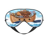 Eye Sleep Mask for Women Men - Animals on Noah's Ark Adjustable Buckle Travel Eye Masks for Sleep Mask Blackout, Soft Sleeping Mask for Women Men, Funny Blindfolds for Party Games
