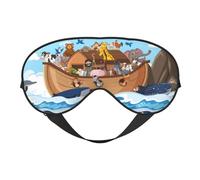 Eye Sleep Mask for Women Men - Animals on Noah's Ark Floating Adjustable Buckle Travel Eye Masks for Sleep Mask Blackout, Soft Sleeping Mask for Women Men, Funny Blindfolds for Party Games