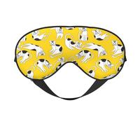 Eye Sleep Mask for Women Men - Artistic Cute Cartoon Cat Yellow Adjustable Buckle Travel Eye Masks for Sleep Mask Blackout, Soft Sleeping Mask for Women Men, Funny Blindfolds for Party Games