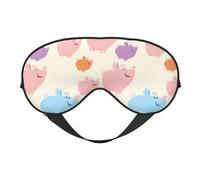 Eye Sleep Mask for Women Men - Artistic Cute Cartoon Pig Adjustable Buckle Travel Eye Masks for Sleep Mask Blackout, Soft Sleeping Mask for Women Men, Funny Blindfolds for Party Games