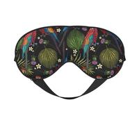 Eye Sleep Mask for Women Men - Artistic Cute Parrot Plant Flower Adjustable Buckle Travel Eye Masks for Sleep Mask Blackout, Soft Sleeping Mask for Women Men, Funny Blindfolds for Party Games