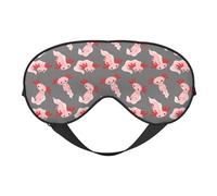 Eye Sleep Mask for Women Men - Cartoon Cute Newt Pink_C Adjustable Buckle Travel Eye Masks for Sleep Mask Blackout, Soft Sleeping Mask for Women Men, Funny Blindfolds for Party Games